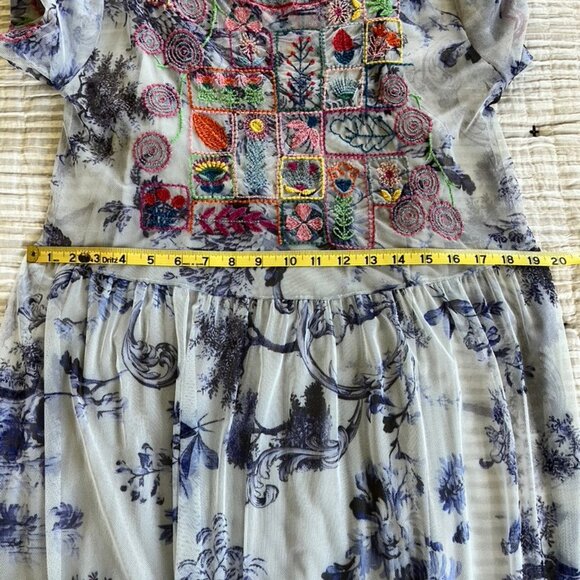 Johnny Was Logan Tiered Mesh Dress L - Picture 15 of 16